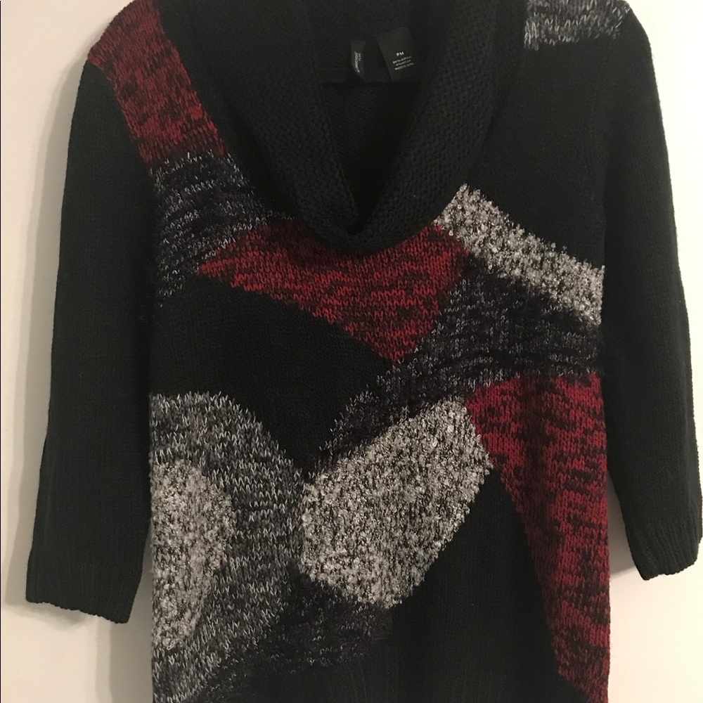 Black Red Cowlneck Sweater